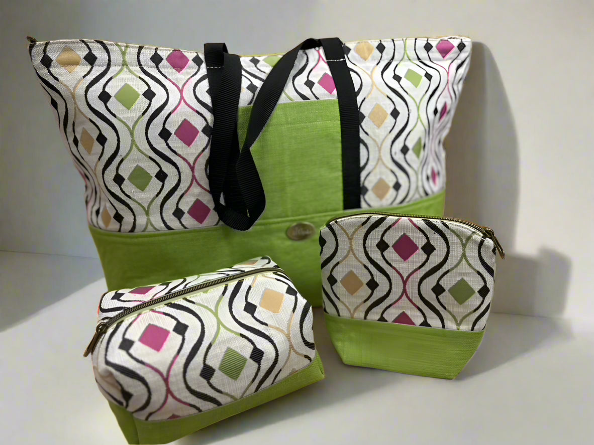 Pastel Geo Weekender Tote – Retro Style Meets Everyday Utility