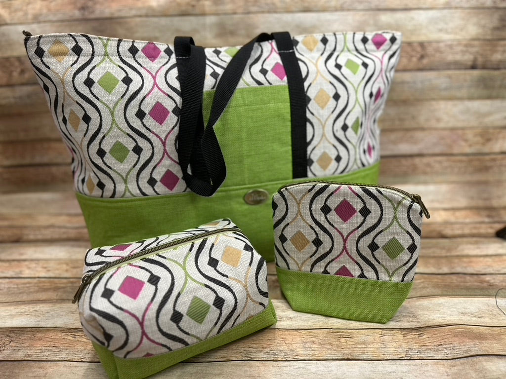 Pastel Geo Weekender Tote – Retro Style Meets Everyday Utility