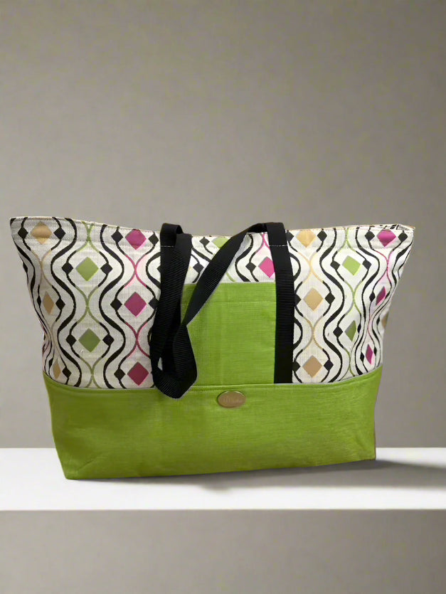 Pastel Geo Weekender Tote – Retro Style Meets Everyday Utility