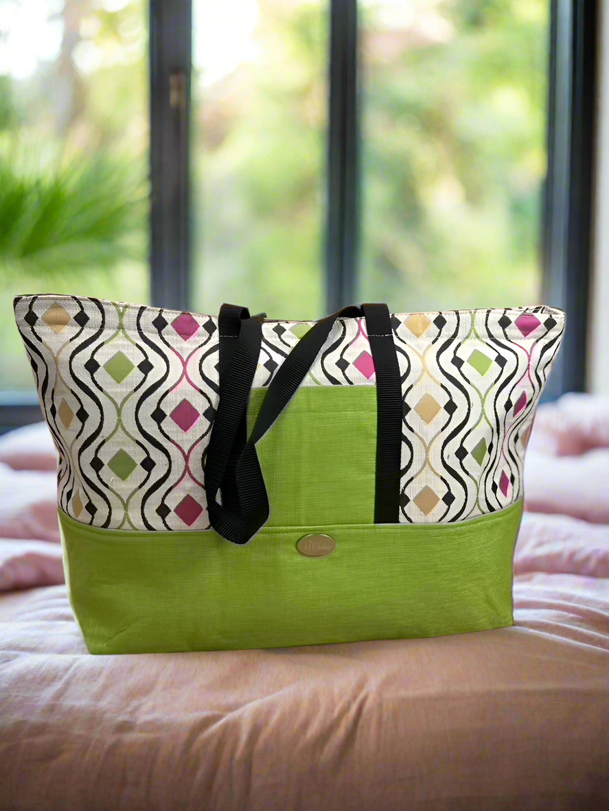 Pastel Geo Weekender Tote – Retro Style Meets Everyday Utility