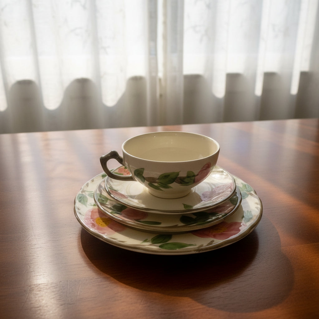 Desert Rose Coffee Cup, BB and Desert Plate