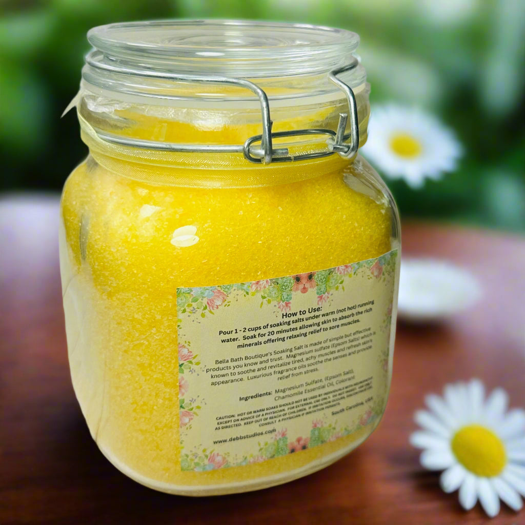 Calming Chamomile Bath Salts – Soak, Soothe, and Sleep Better