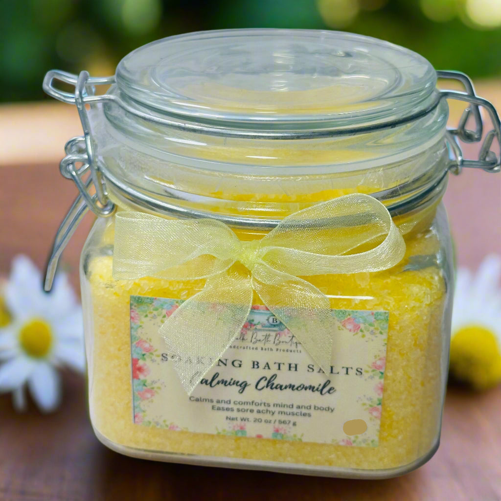 Calming Chamomile Bath Salts – Soak, Soothe, and Sleep Better
