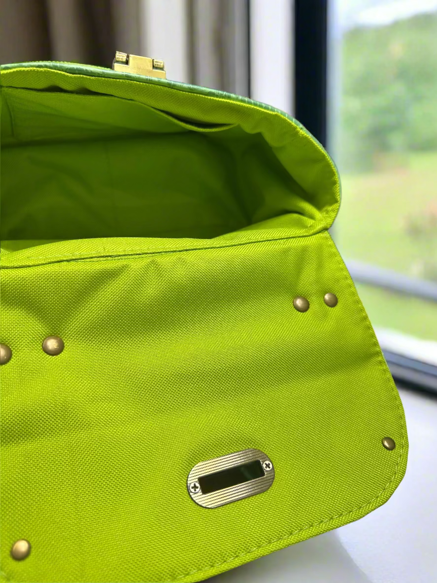 The Mable – Pastel Green Croc-Embossed Vegan Leather Purse