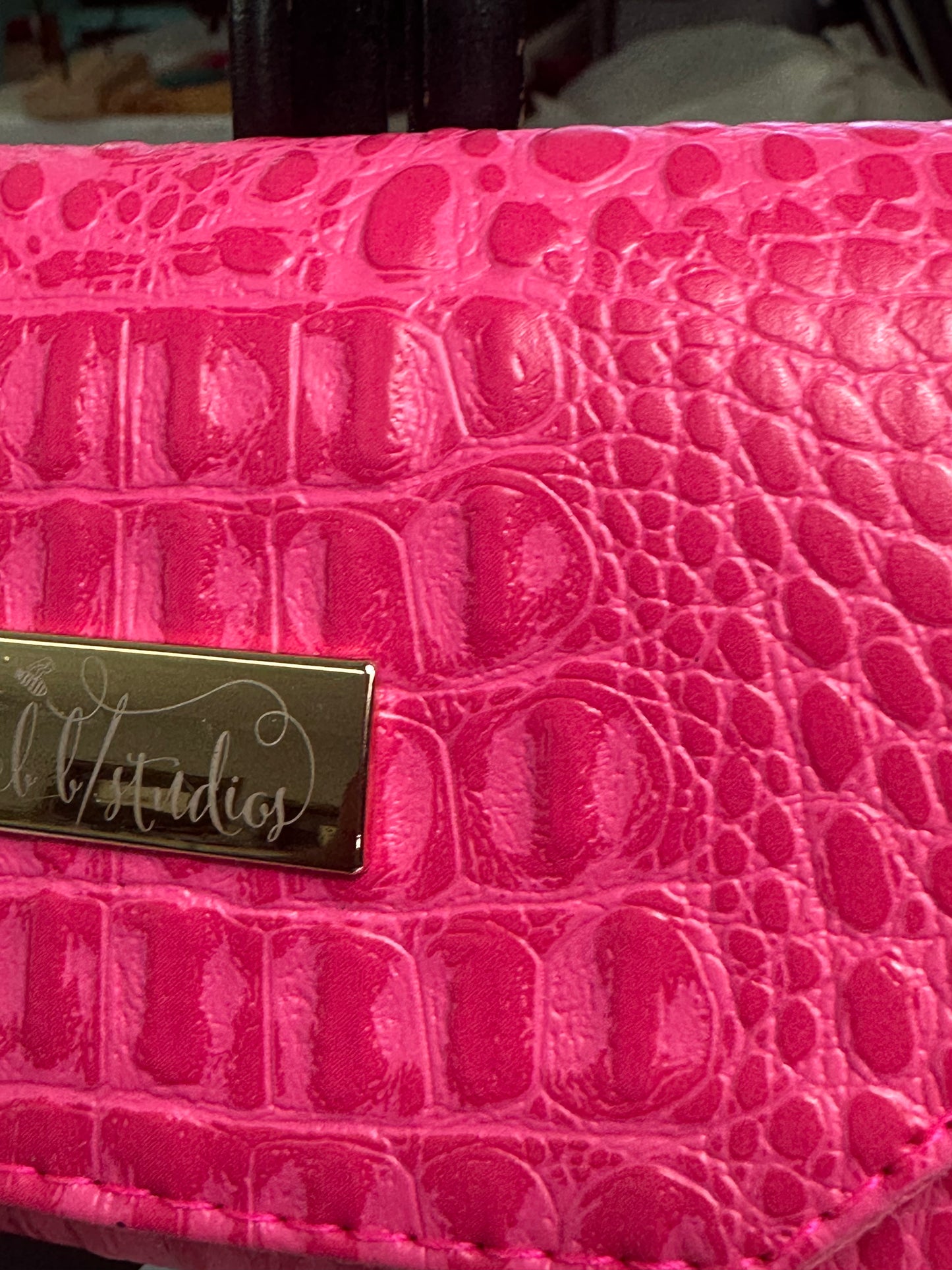 Wallet - Small Pretty in Pink Croc- Embossed Vegan Leather
