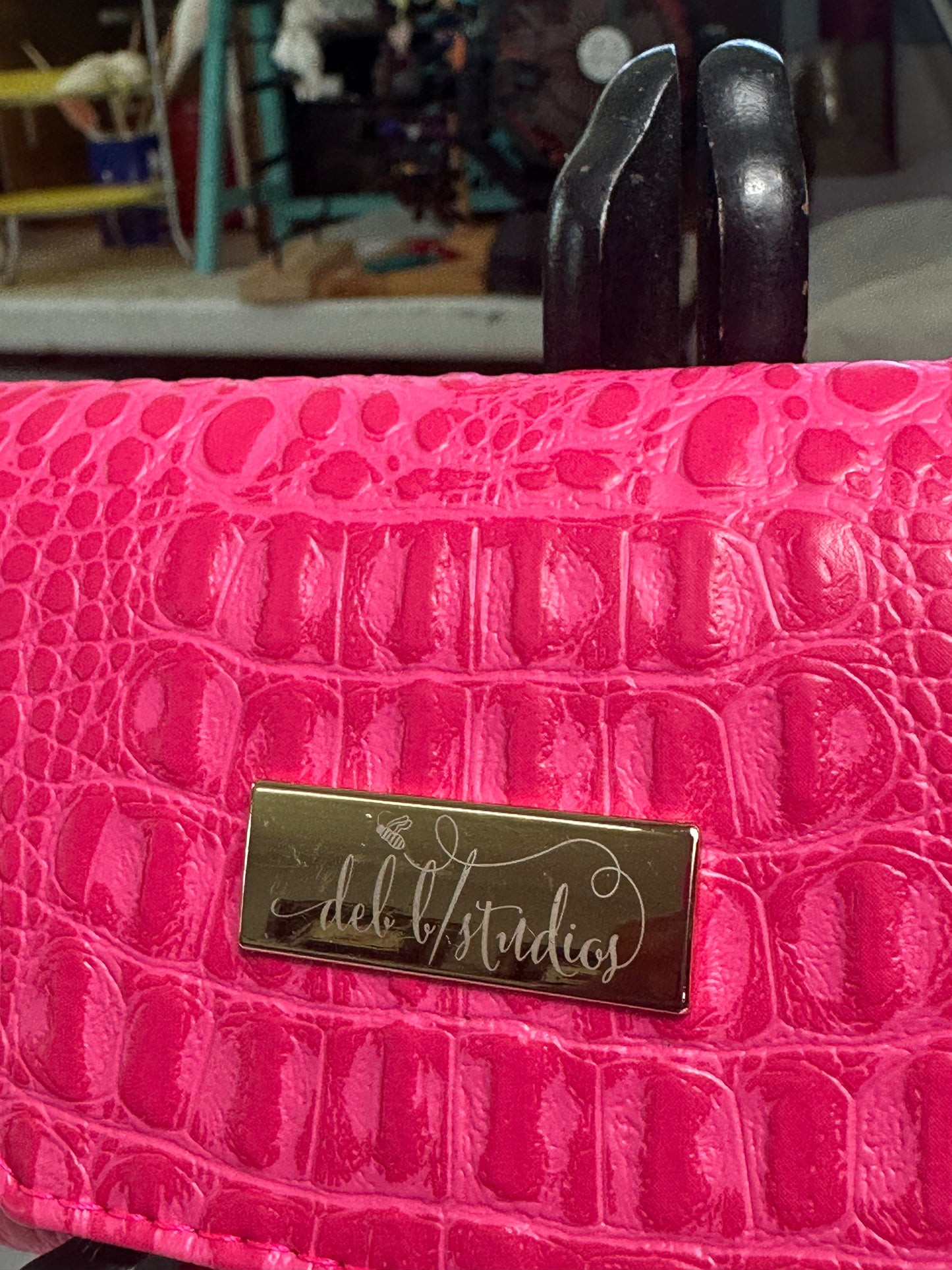 Wallet - Small Pretty in Pink Croc- Embossed Vegan Leather