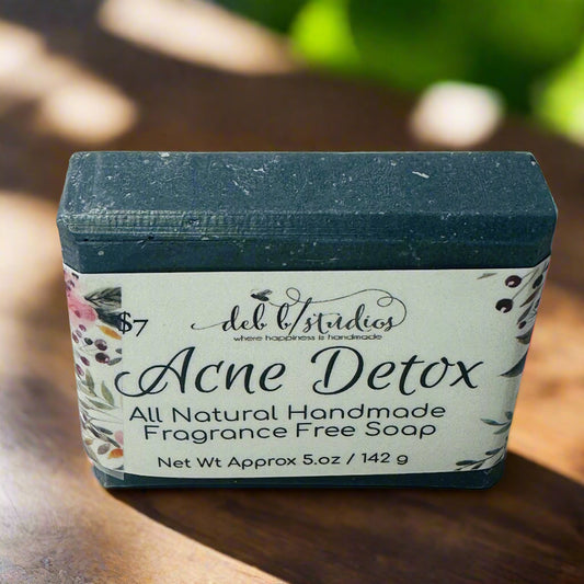 Acne Detox Soap – Fragrance-Free Charcoal & Tea Tree Cleanser