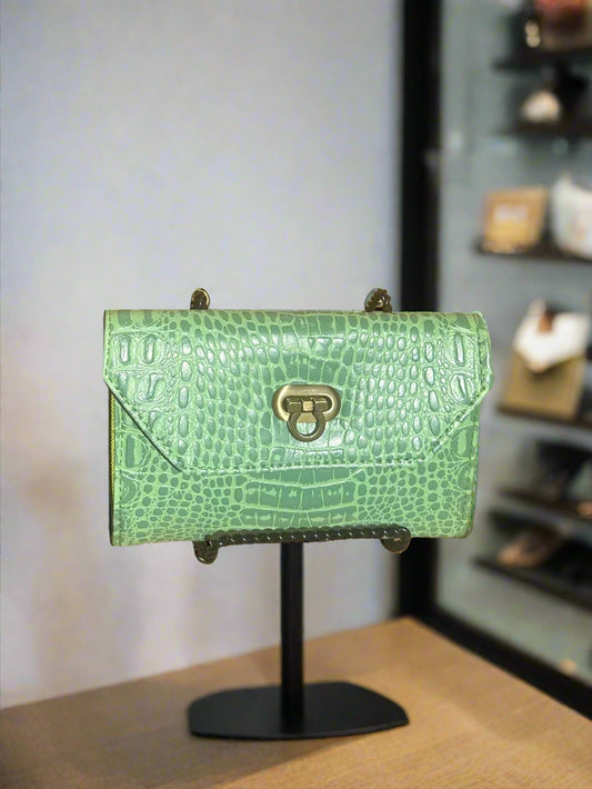 Croc Wallet – Green Croc-Embossed Wallet to Match The Lola