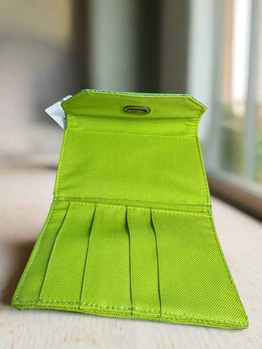 Wallet - Small Pastel Green Croc-Embossed Vegan Leather