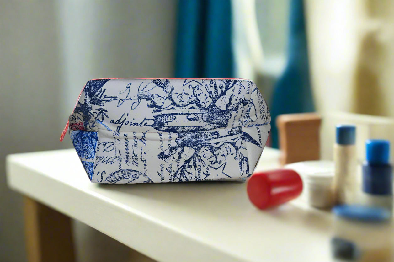 Going Postal Cosmetic Bag – Canvas Makeup Bag with Bold Postal Design