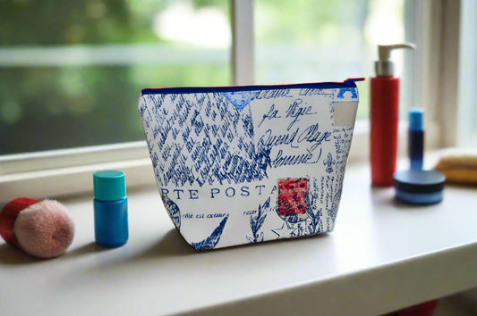 Going Postal Cosmetic Bag – Canvas Makeup Bag with Bold Postal Design